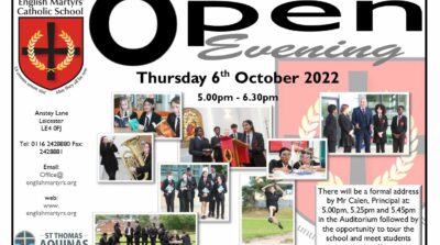 Year 6 Open Evening - Thursday 6th October, 5-6pm